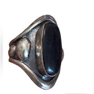 Black Onyx Sterling Silver Ring size 7